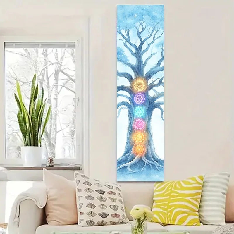 VIKAMA Vertical Abstract Star Tapestry, Colorful Psychedelic Swirls Boho Bedroom Living Room Art Decor