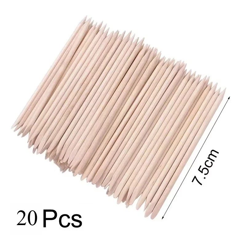 Nail Art Pusher Orange Holzstäbchen Duable-Head Pediküre Maniküre Sticks für Salon Strass Punktierung Entfernung Nail Art Pflege Werkzeug