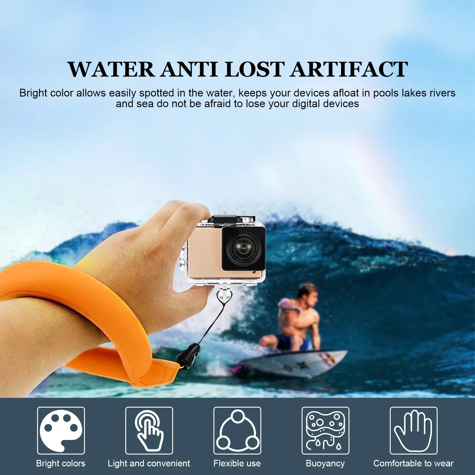 

Waterproof Float Wrist Strap Lightweight Universal Camera Floating H Belt Lanyard Digital Wristb Submersible Surveillance