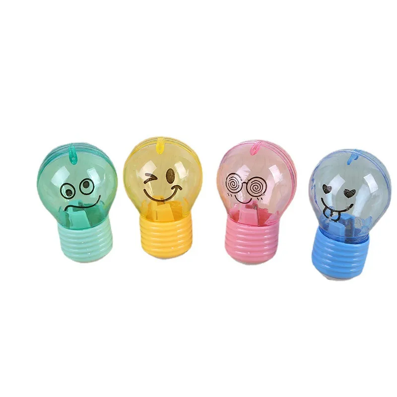 Novelty Bulb Style Pencil Sharpener Creative Emotions Plastic Pencil Sharpener For Kids Gifts Kawaii Stationery School Supplies