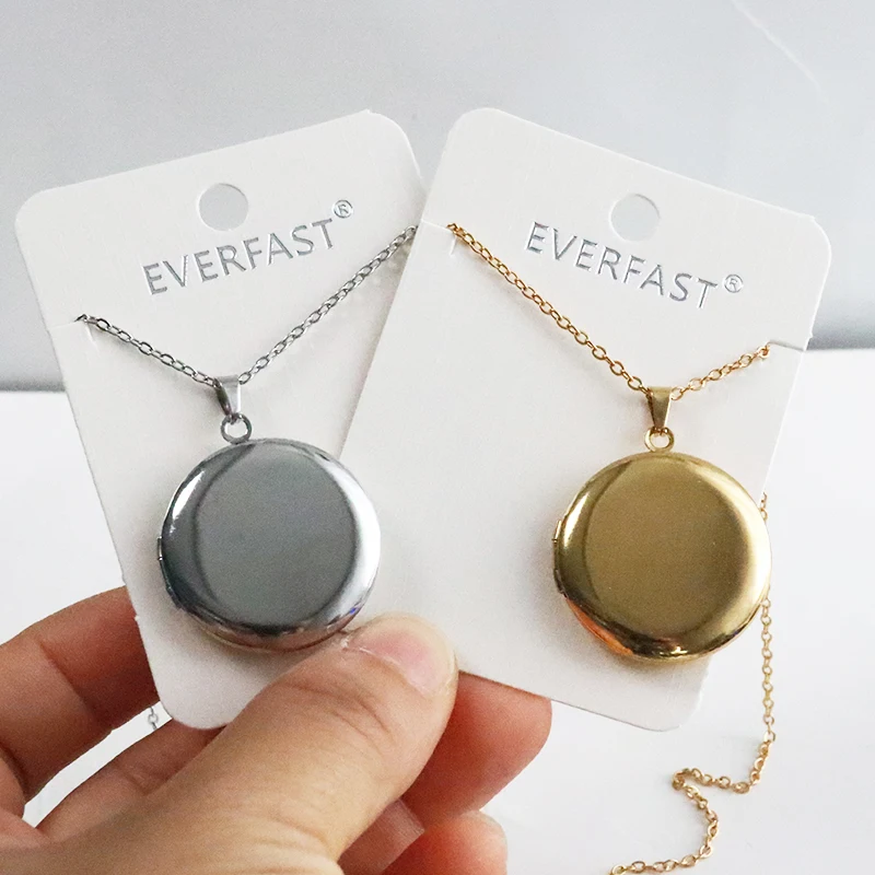 Everfast 10pc DIY Plain 12mm 20mm 30mm Round Stainless Steel Pendant Charms Locket Jewelry Men Women Making Family Memories Gift