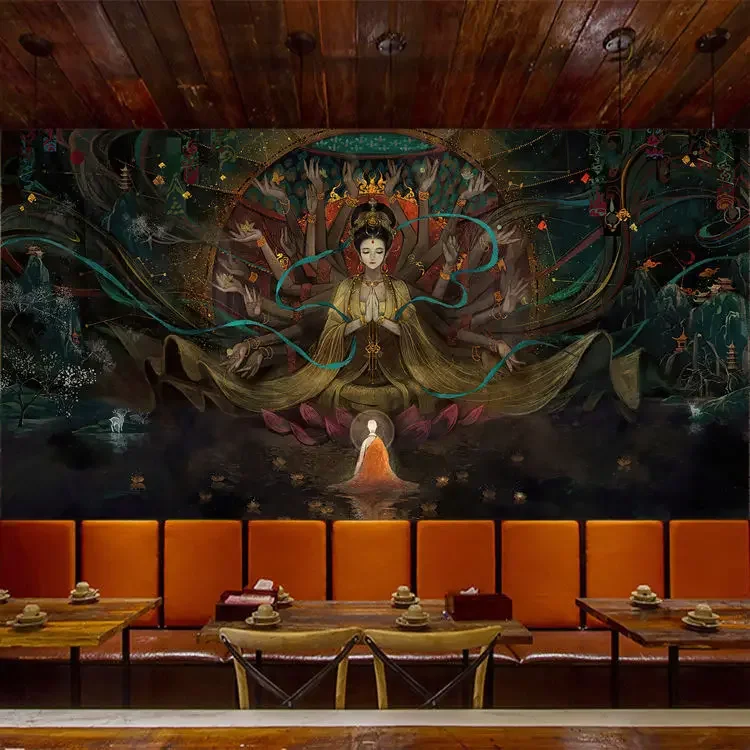 Chinese Fairy Flying Apsaras Decoration Painting Living Room Wall Art Poster Canvas Painting Home Decor Aesthetics Room Decor