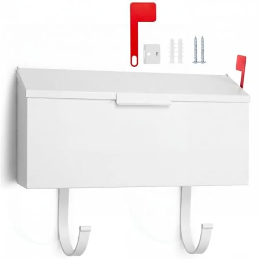 

Small Cast Wall Mount Mailbox for Outside Metal Mailbox with Newspaper Hooks Heavy Duty Rustproof Wall Mounted Galvanized Steel