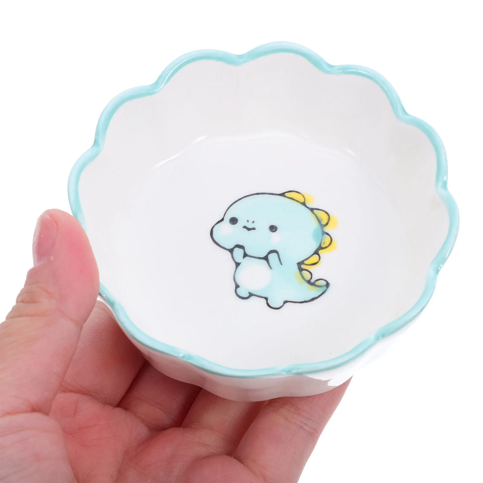 

Cute Dinosaur Ceramic Clip Holder Multifunctional Desk Organizer for Office Study Entryway Vanity Tray Paper Clips Storage