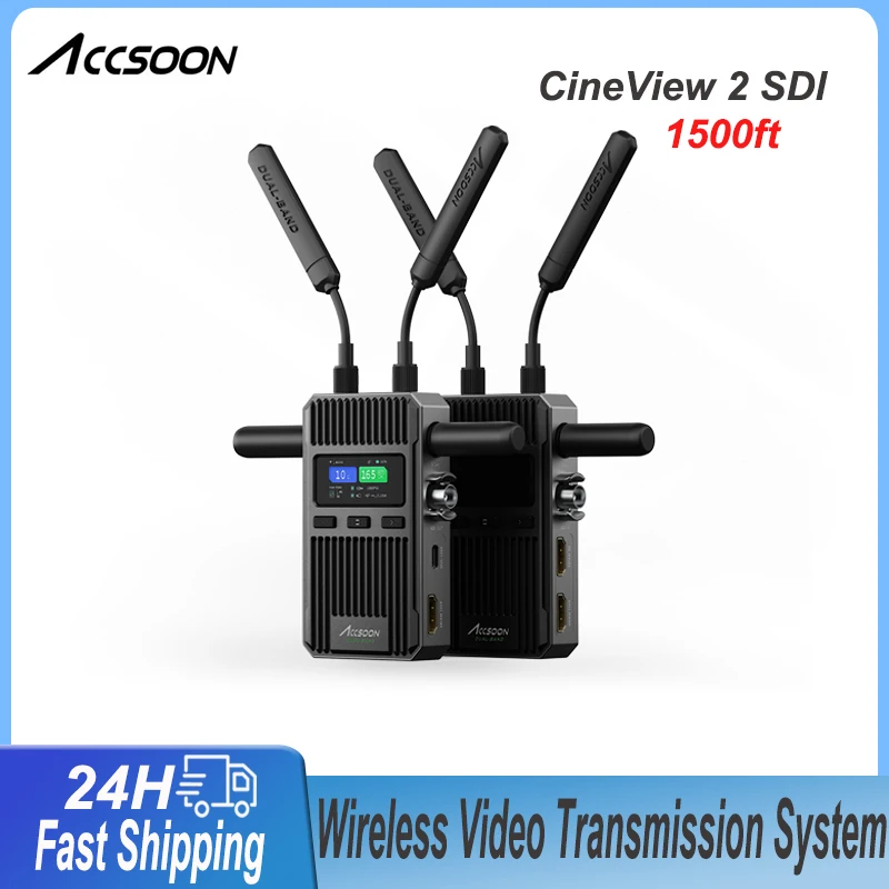 Accsoon Seemo CineView 2 SDI 1080P Wireless Video Transmission System SDI With LCD Screen 1500ft Range UVC Live Streaming