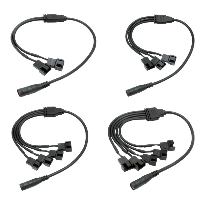U75B Universal DC5.5x2.1mm To 4Pin Fan Power Extension Cord Line 37cm Length Compatible for Most Cooling Fan