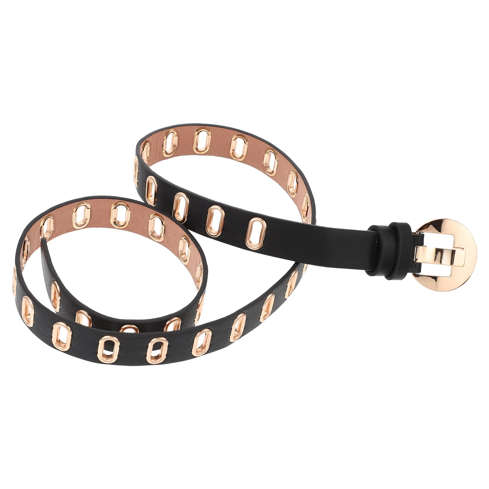 

1pc Pu Waist Belt For Women Stylish Holed Waistband Durable Alloy Buckle Casual Outfit Accessory Fashion Belt