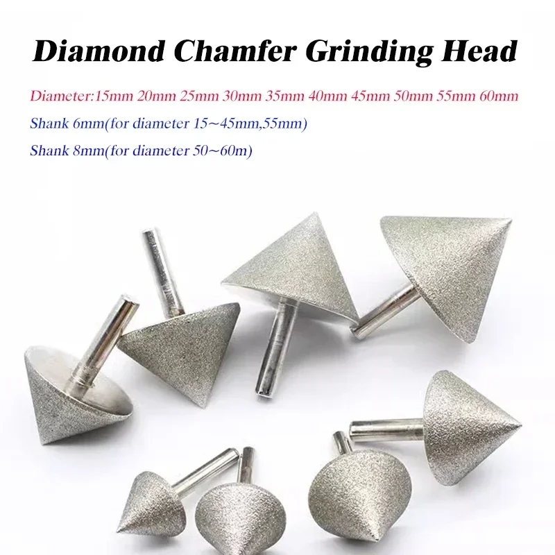 1Pc 90 Degree Diamond Chamfer Grinding Bit Jade Glass Stone Bracelet Polishing Carving DIY Jewelry Craft Tools Supplies