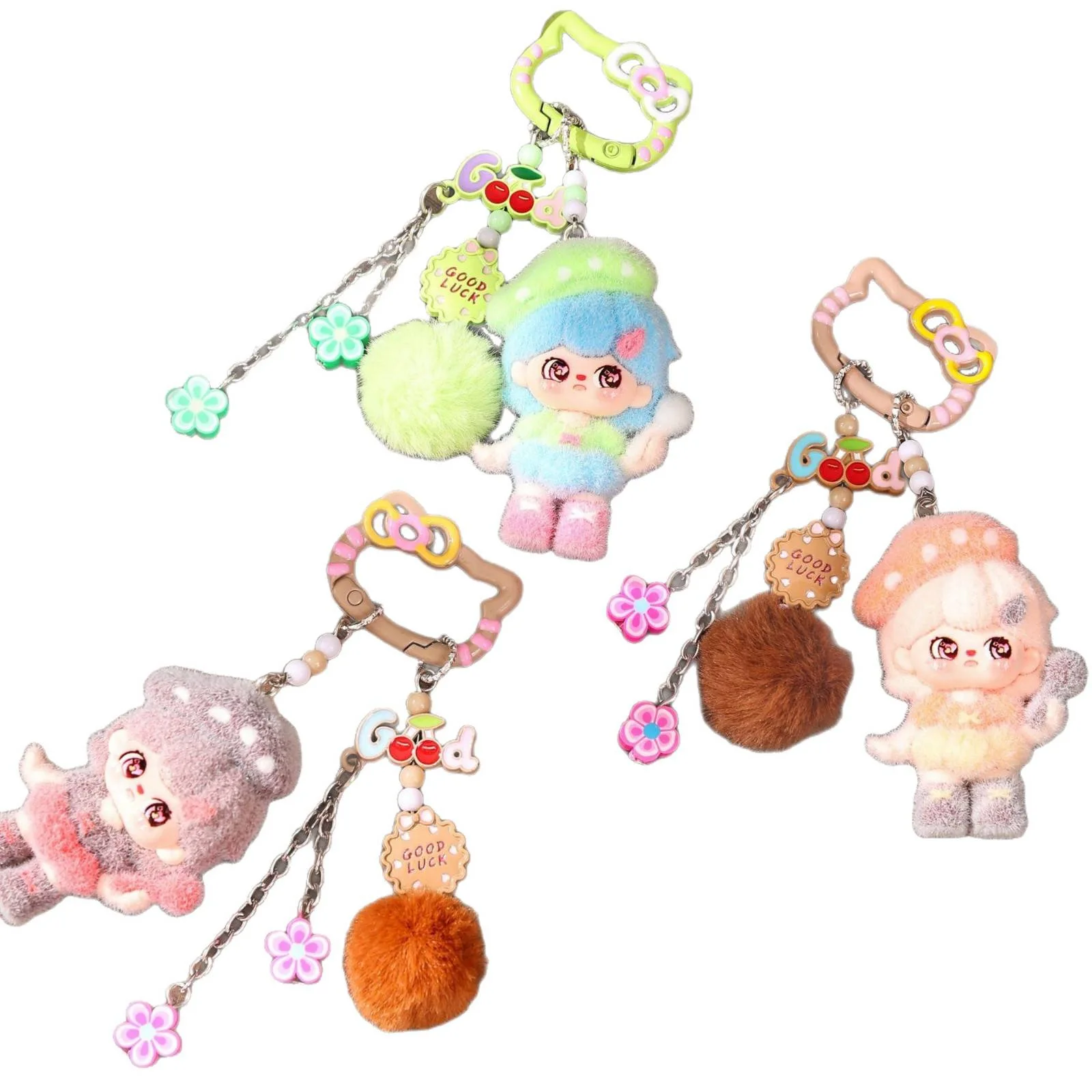 for Baby Three Keychains Cute on The Phone Charm Valentine's Day Wedding Gift Keyring Pendant Key Chain