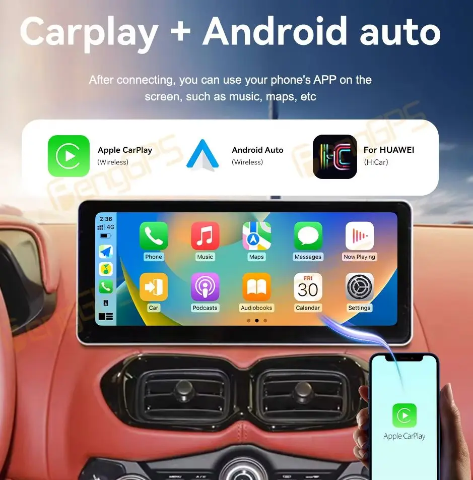 

Android 14 12.3" Carplay For Aston Martin V8 2018-2022 Car Player GPS Navigation Auto Radio Stereo Multimedia Player DSP