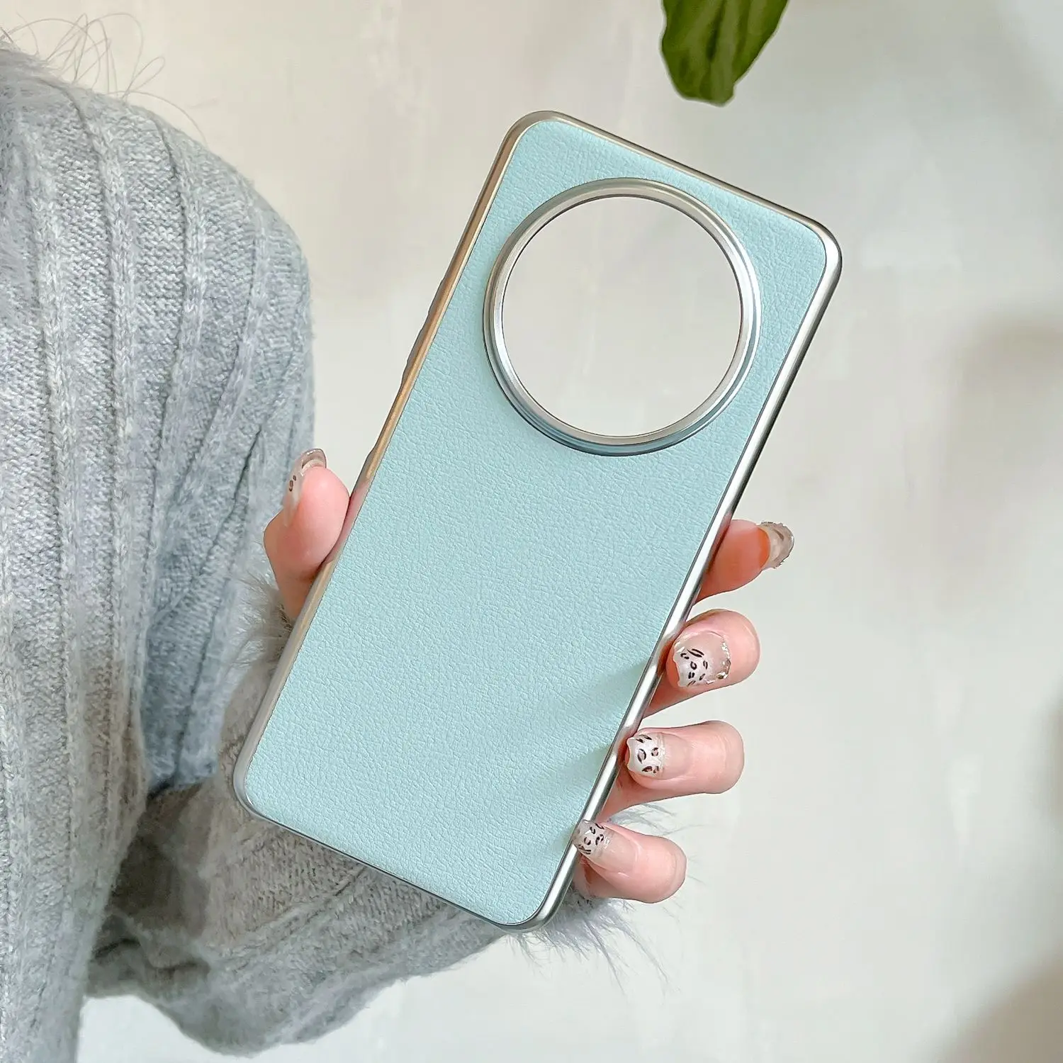 For Honor Magic7 Lite X9C Case Fashion Electroplating Frame Solid Color Leather Skin-friendly Anti-drop Cover For Honor X60 Pro