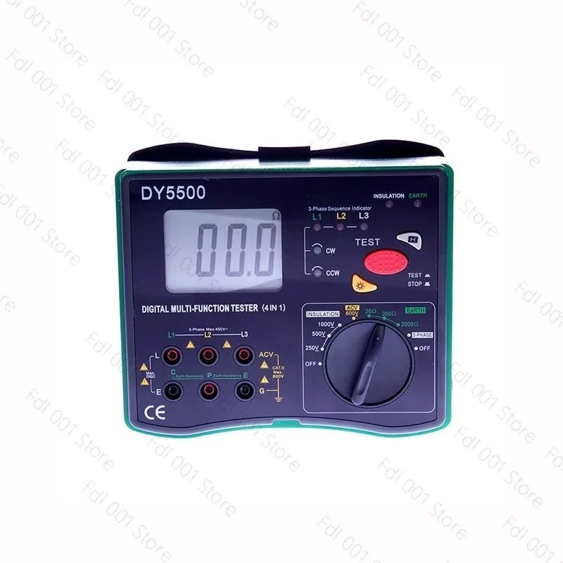 New DY5500 Insulation Tester Earth Tester Meter Voltmeter Phase Indicator 4 in 1