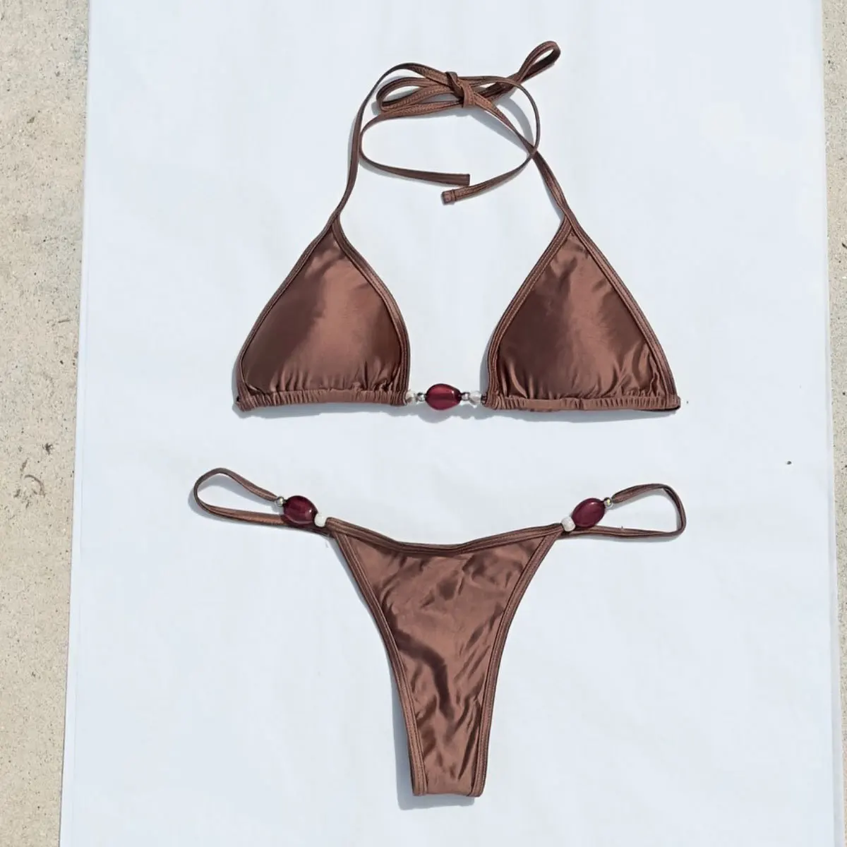2026 Sexy Bikini Halter Swimsuit Women Scalloped Swimwear String Brazilian Bikini Set Frill Bathing Suit Summer Female
