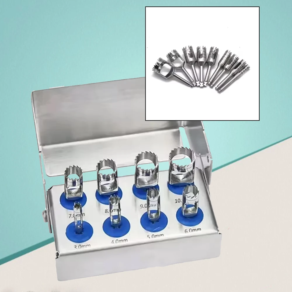 

High-Speed Dental Trephine Drill Set for Implant Surgery Professional Kit with Bur Holder & Adapter Dental Tools
