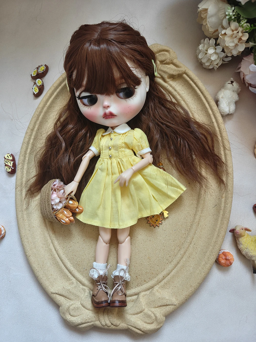 

Blythe Clothes Set lemon-yellow Suit clothes for blythe Doll Dress for Blythe Ymy Licca Azones Ob22 24 27 Doll Accessories