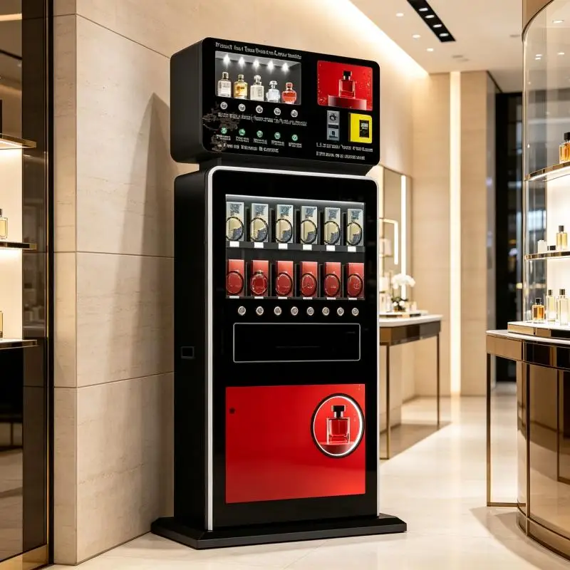 Stainless Steel Perfume Vending Machine Anti Theft Design Multi Payment Methods For Indoor Outdoor Commercial Sites