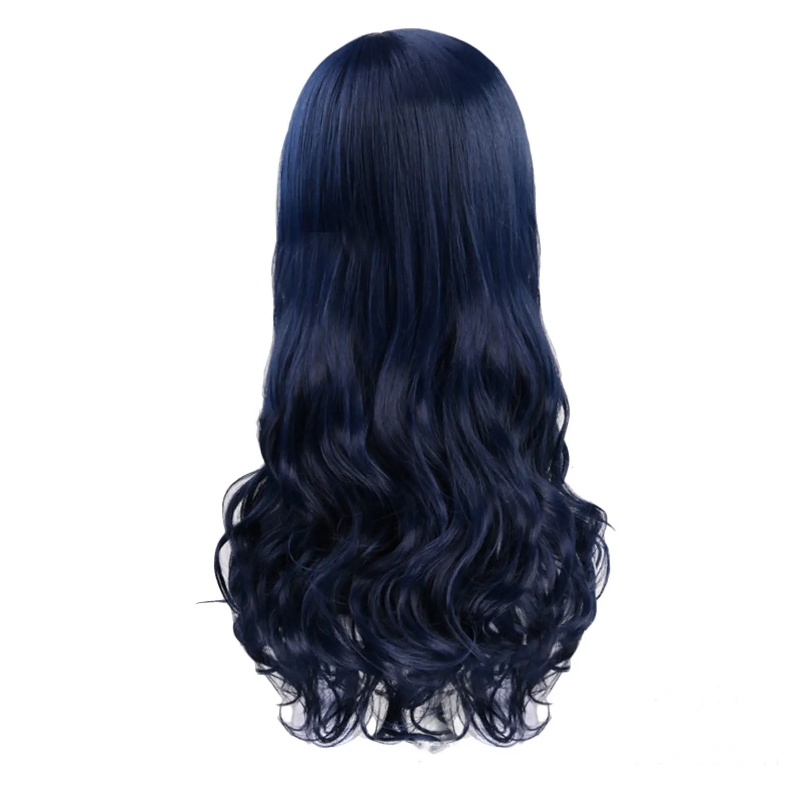 Parrucca riccia ondulata lunga dei discenti blu scuro 2 con treccia Costume Cosplay parrucca Cosplay delle donne dei capelli resistenti al calore