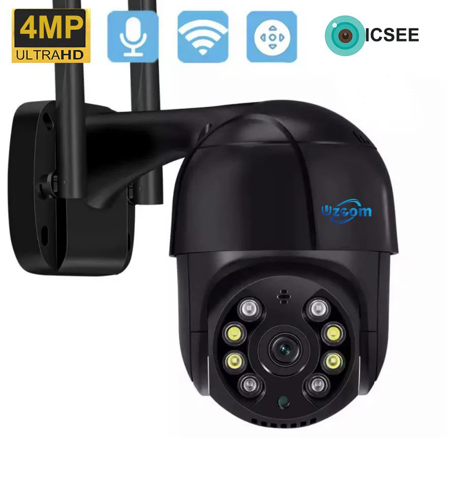 

4MP PTZ Wifi IP Camera Outdoor 5X Digital Zoom AI Human Detect Wireless Camera P2P Audio Security CCTV Camera Night vision