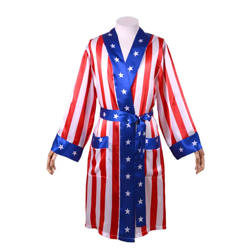 Filme rocky cosplay traje boxe terno pijamas de cetim homem halloween carnaval roupas