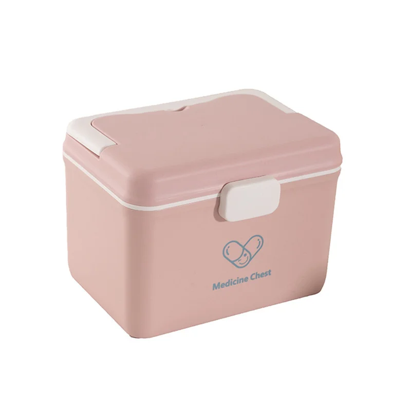 Double Deck Medicine Box for Household Use Large Capacity Medicine Box Emergency Medical Care Medical Storage Cases Plastic