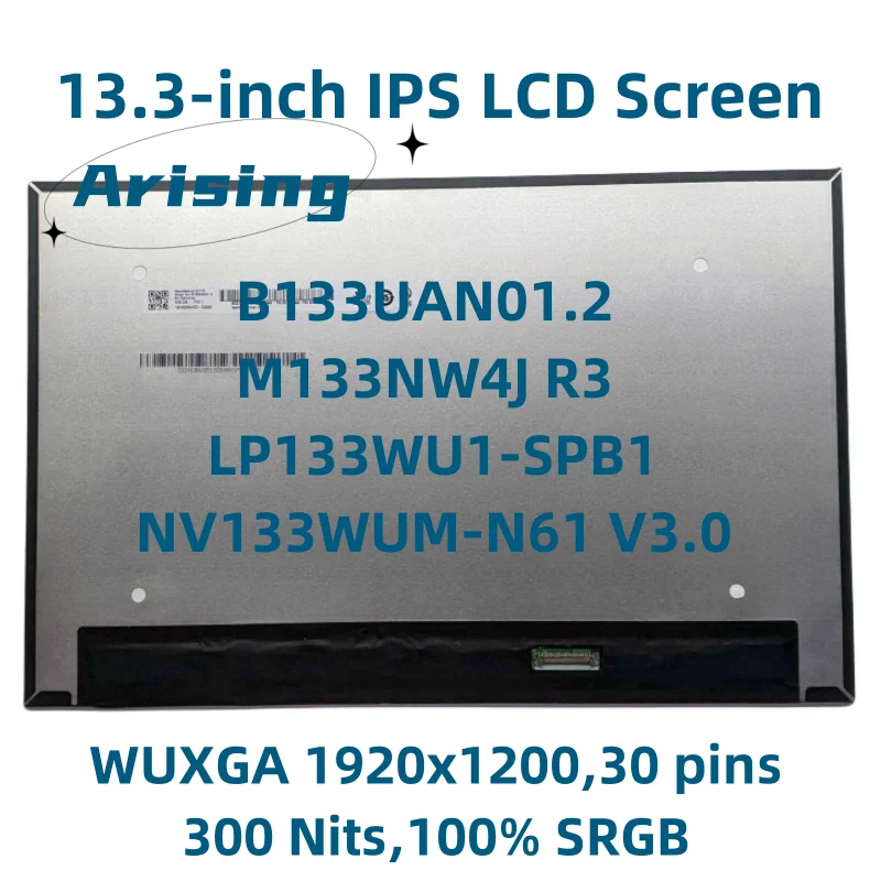 Tela LCD de laptop para ThinkPad, 13.3, B133UAN01.2, NV133WUM-N61, MND307DA1-4, LP133WU1-SPB1, M133NW4J, R3, X13, L13, Gen2, Gen3, Gen4