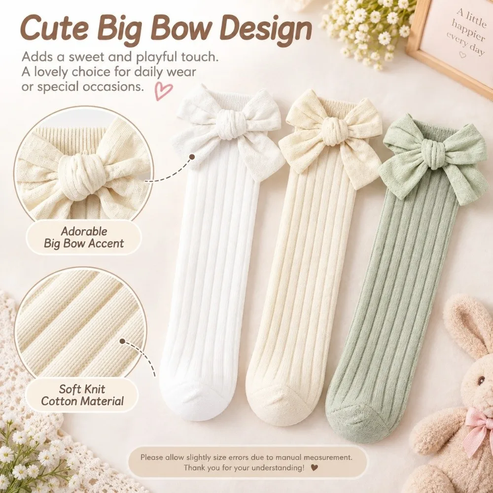 Cotton Baby Over-The-Knee Socks High Elasticity Soft Knit Long Tube Socks Breathable Non-Slip Children'S Socks For Girls