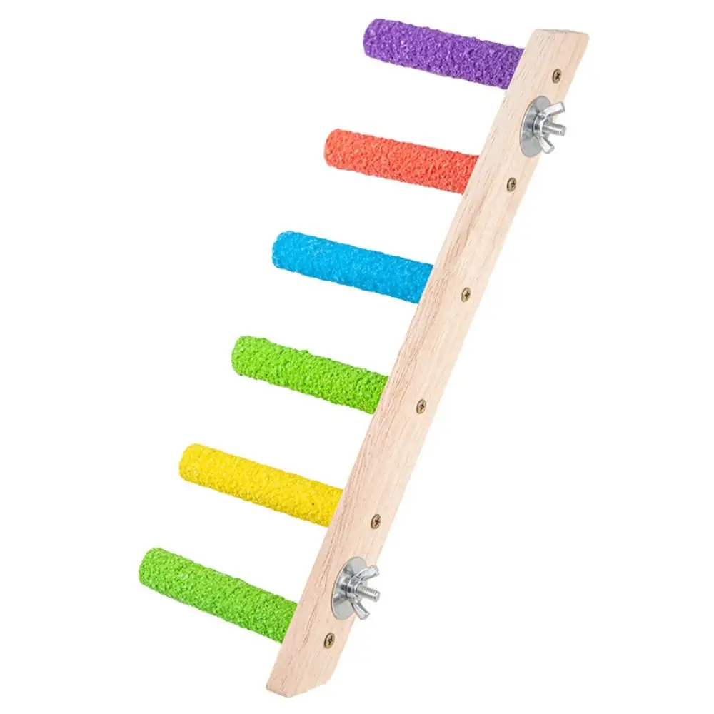 خطوات الطيور الخشبية الطبيعية للحيوانات الأليفة طحن المخالب ارتداء مقاومة الطيور جثم الوقوف التفاعلية لدغة مقاومة الببغاء تسلق الرف #4