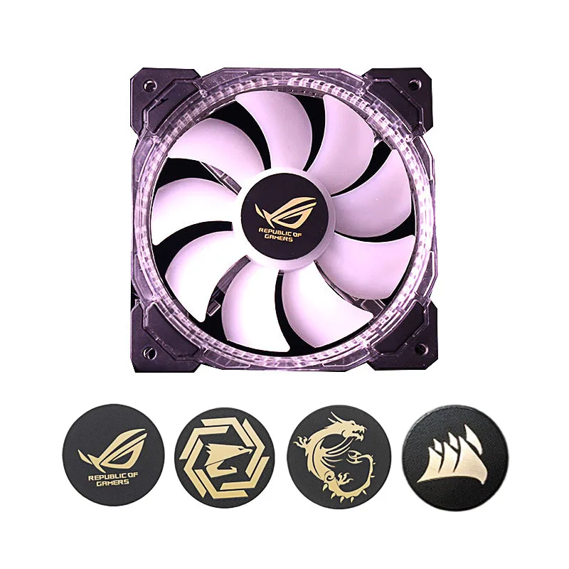 

PC Case Fan Stickers LOGO PCB Gilded 12cn Fan Sticker For ROG Gigabyte MSI Computer Accessories