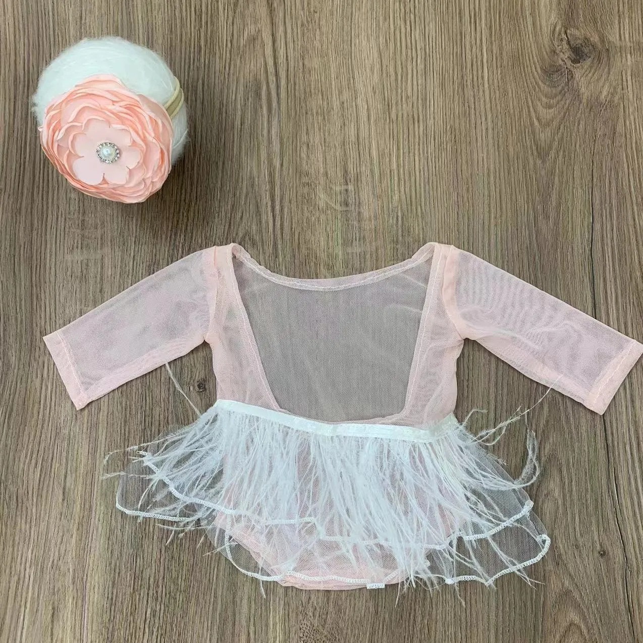 Newborn Photography Props Hat Baby Lace Romper Bodysuits Outfit Photography Girl Dress Photo Shoot Costume