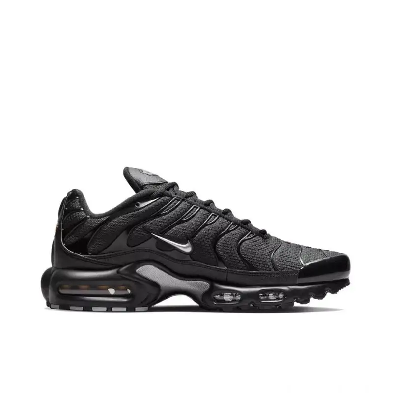 Nike Air Max Plus TN Men's Women's Running Shoes Comfortable,Breathable, Anti Slip,Durable Air Cushion Cushion Black/Silver Gray