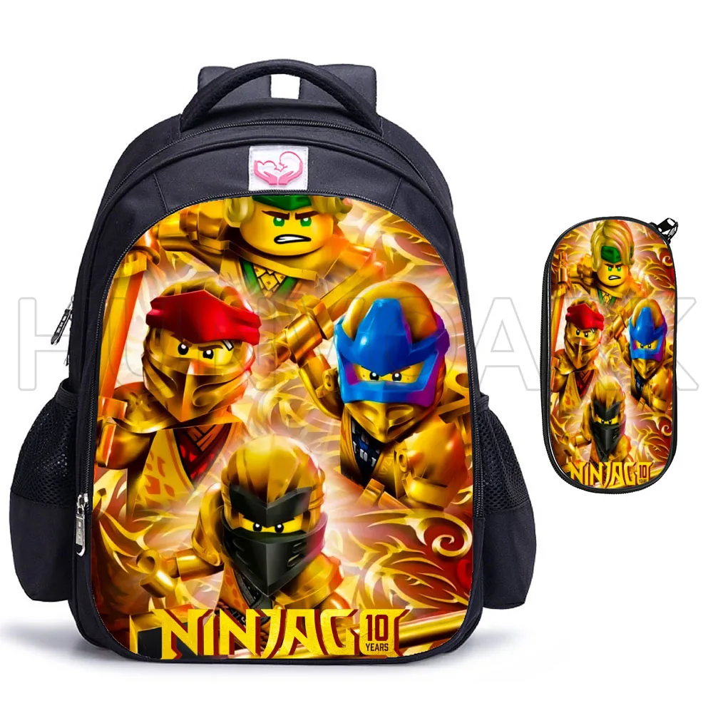 Mochilas escolares Ninja para niños y niñas, mochila primaria de 16 pulgadas, Software ortopédico, novedad