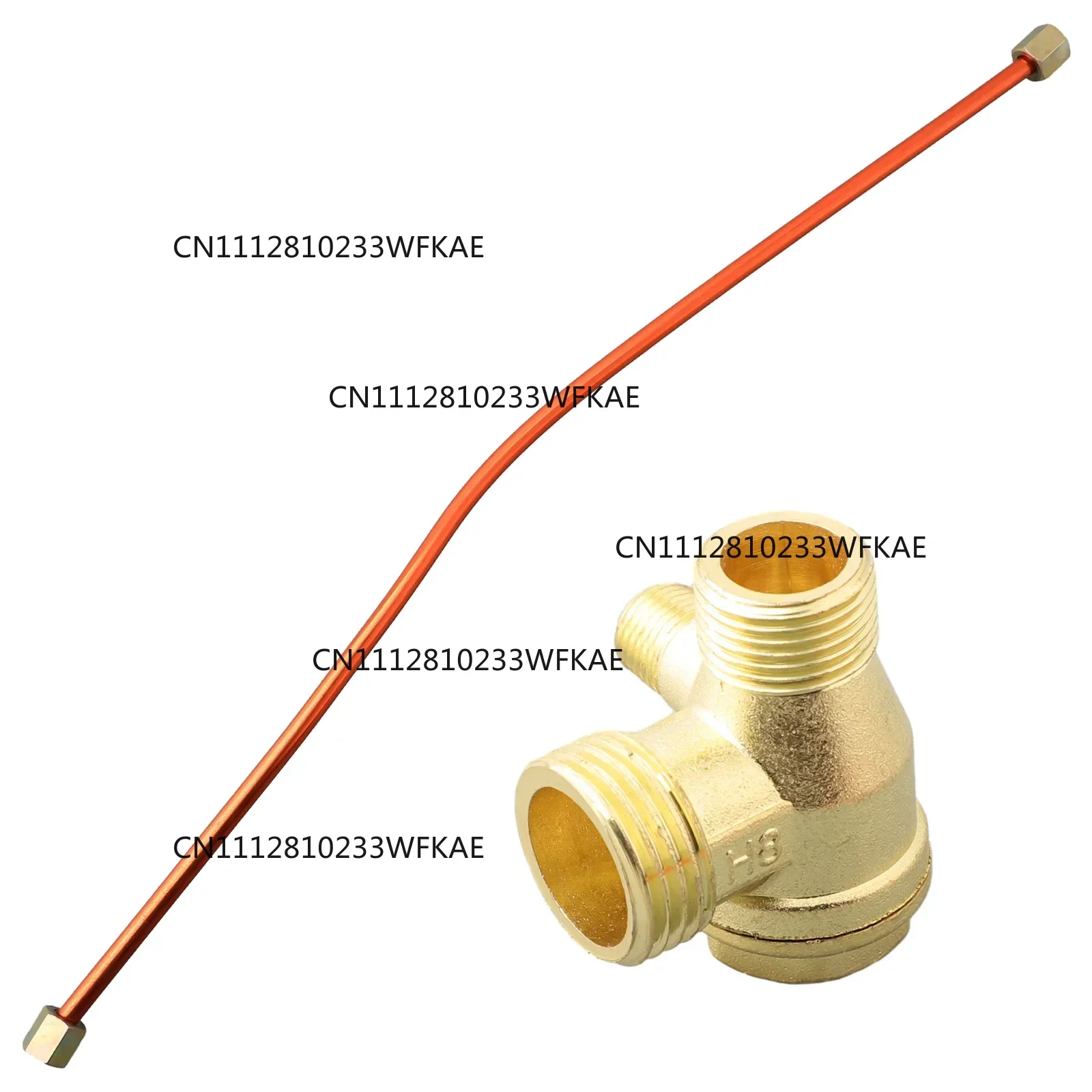 4Pcs Set Air Compressor 3-Port Zinc Alloy Check Valve & 400mm Exhaust Tube For Air Compressor Replacement Accessories
