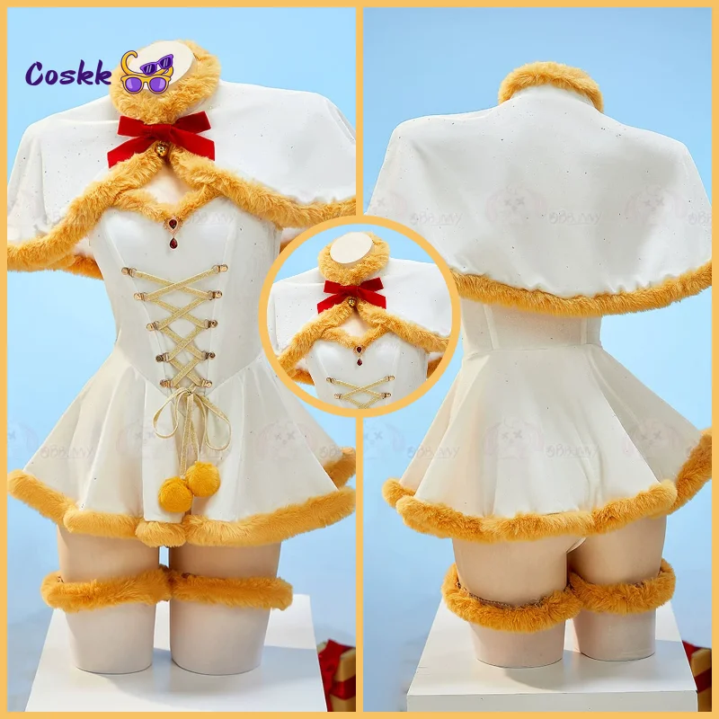 Costume de cosplay Frieren original, Frieren: Beyond Journey's End, cape en peluche mignonne de Noël, tenue de cosplay pour la maison pour femmes