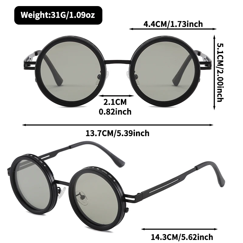 أويالي العب مع الضوء والظل! 360 °     يمكن للنظارات الشمسية القابلة للتعديل بألوان قابلة للدوران فتح رحلة الموضة الخاصة بك.