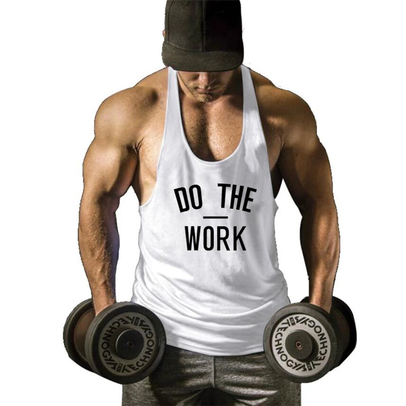 Running Vests Mens Bodybuilding Stringer Tank Tops Brand Gym Clothing Sportswear Muscle Tees Cotton Fitness Sleeveless Shirt