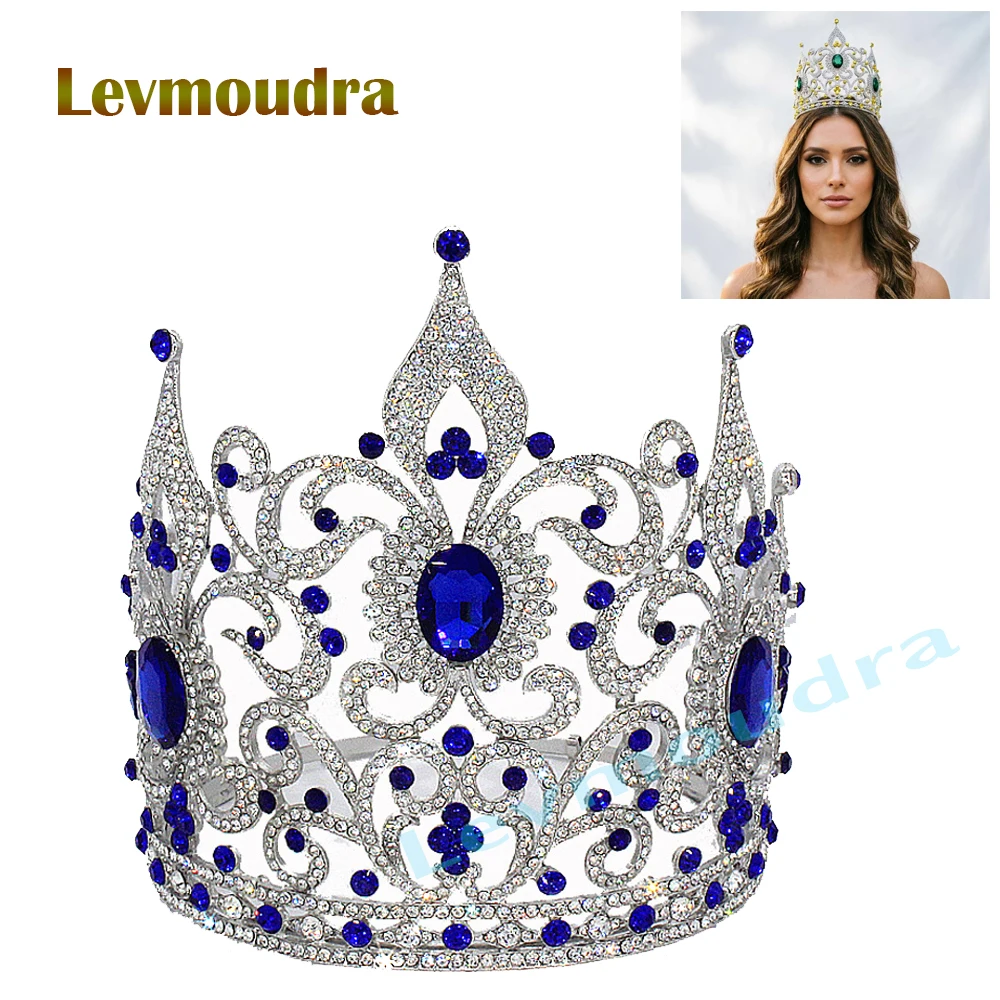 

Levmoudra Women Elegant Bridal Pageant Adjustable Rhinestone Crown Queen Princess Costume Accessories for Birthday Party Prom