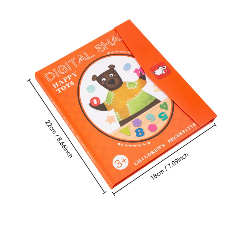 モンテッソーリ数学学習玩具、磁気数字と形のパズル、幼児期STEM開発、実践的な教育ワークブック