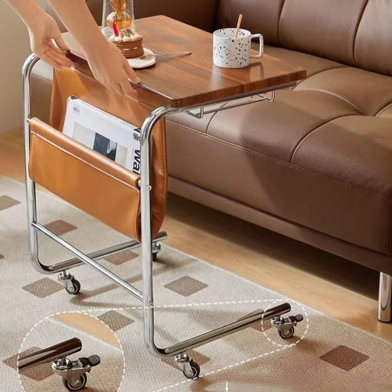 #¥Bedside Table Sofa-side Table Living Room Bedroom Lazy Chair Desk Movable Multifunctional Side