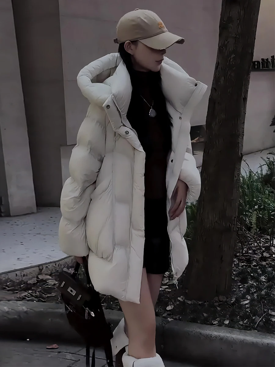 Abrigo de invierno Jaet acolchado de plumón blanco con capucha para mujer, cálido, Sli, dulce, longitud Regular, sin marca