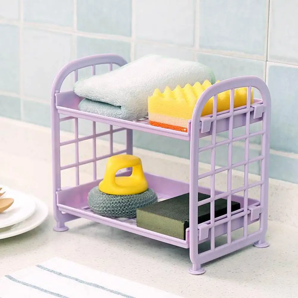 Rak Penyimpanan Rak Buah 2 Lapis Rak Sayuran Dapur Organizer Kamar Mandi