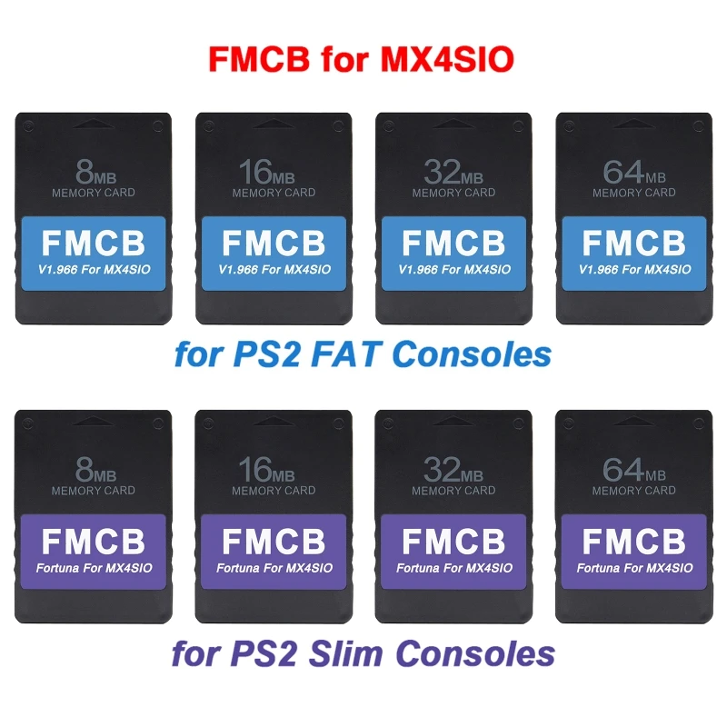 Free McBoot  v1.953 v1.966 & Fortuna Card Compatible with PS2 MX4SIO SIO2SD OPL Installed SD Card Adapter for Slim/Fat Console