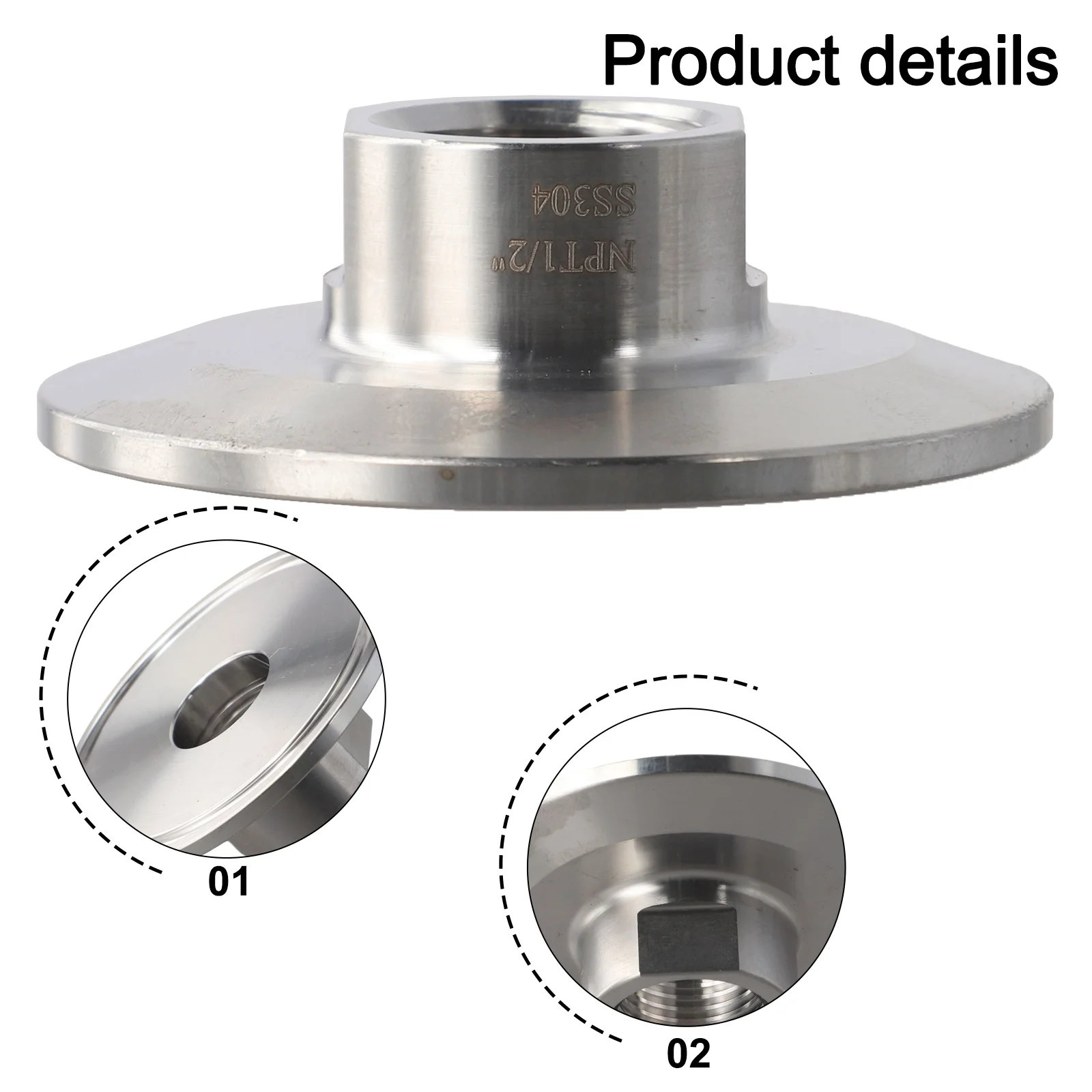 304 Stainless Steel Tri Clamp Connector 2 Inch NPT Female Thread 64mm Ferrule for Food and Beverage Applications