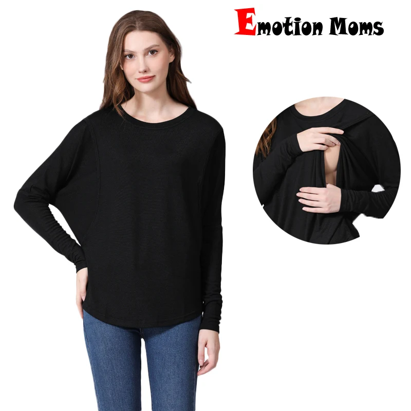 Womens Pregnant Maternity Clothes Nursing Tops Breastfeeding T-shirt Pregnancy Maternity Black Tees Spring Autumn Shirt