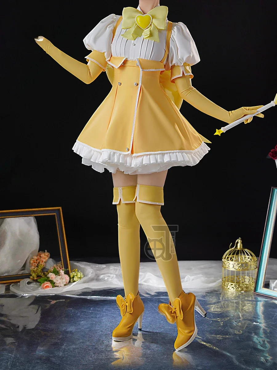Gushing sobre meninas mágicas cos hanabishi haruka/minakami seno/tenkawa kaoruko cosplay traje de halloween feminino vestido arma