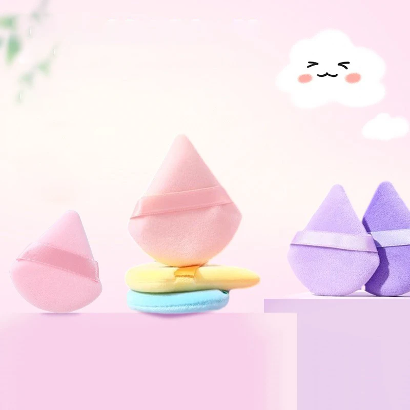 1/10pcs Triangle Powder Puff Mini Velvet Facial Cosmetics Sponge Double-sided Super Soft Makeup Cushion Washable Portable Gifts