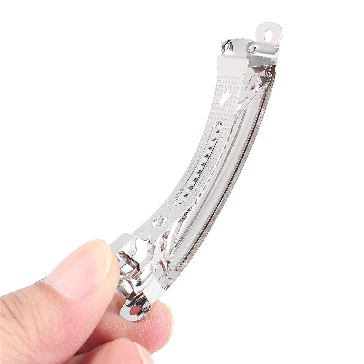 

AB72-50 Pcs 80mm Metal French Clips Hair Bows Barrettes - Silver