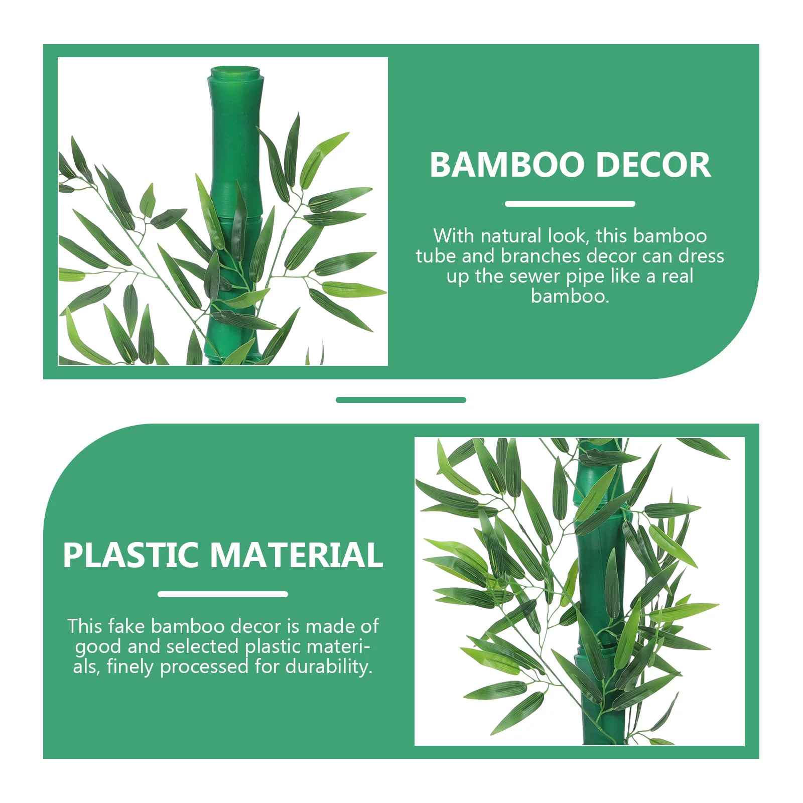 

1 Set Artificial Tube Fake Bamboo Leaves For Sewer Pipes Kitchen Drain Decoration Diy Craft Green Plant Prop Simulation Bamboo