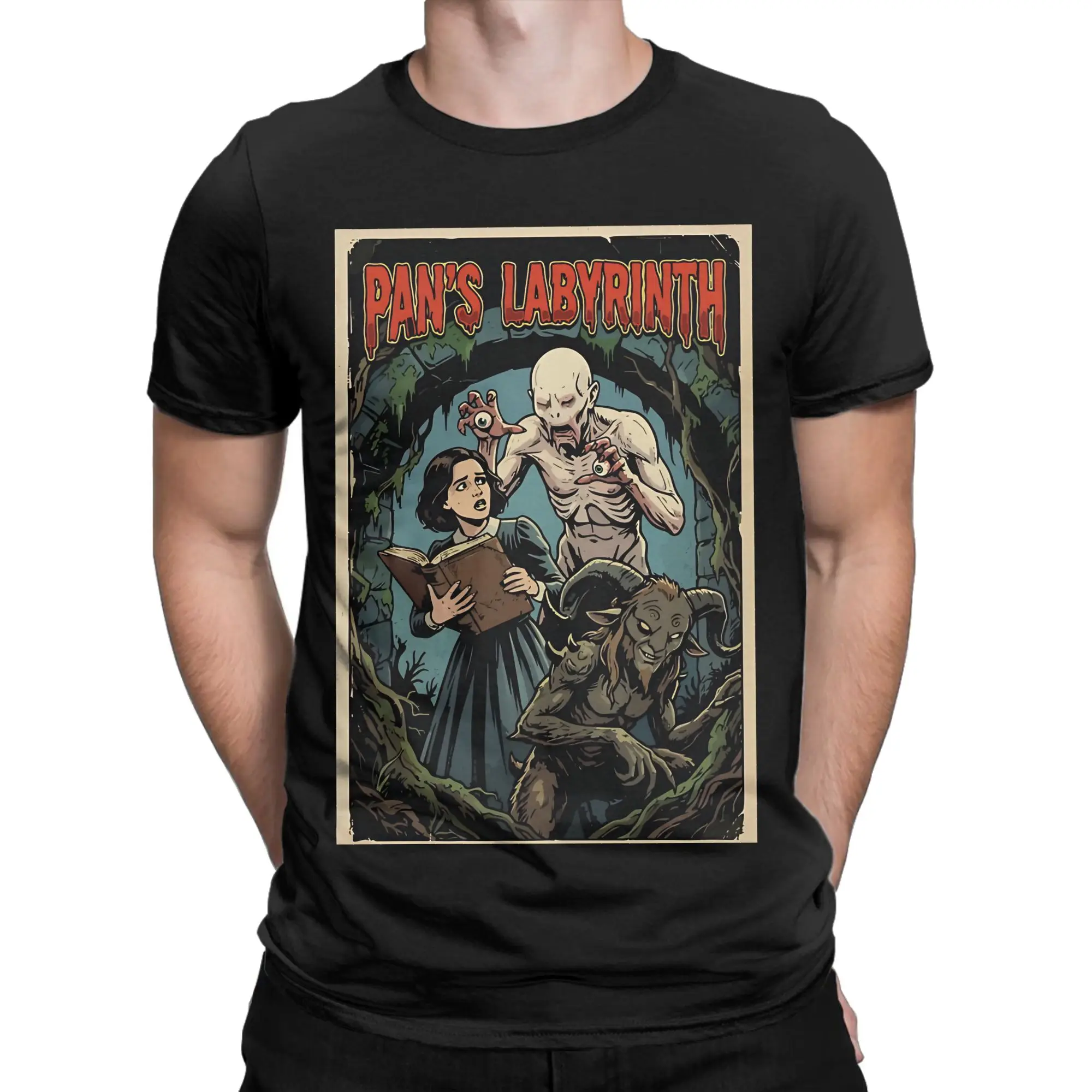 Pans Labyrinth Comic book version Boxy Shirt Graphic 100% Cotton T-Shirt pans labyrinth Tops Tees For Men
