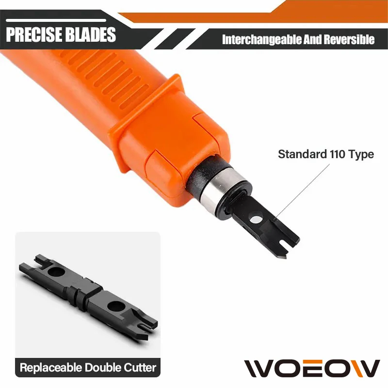 Punch Down Tool, WoeoW 110 Type Network Cable Tool Double Blades Ethernet Impact Terminal Insertion Tools