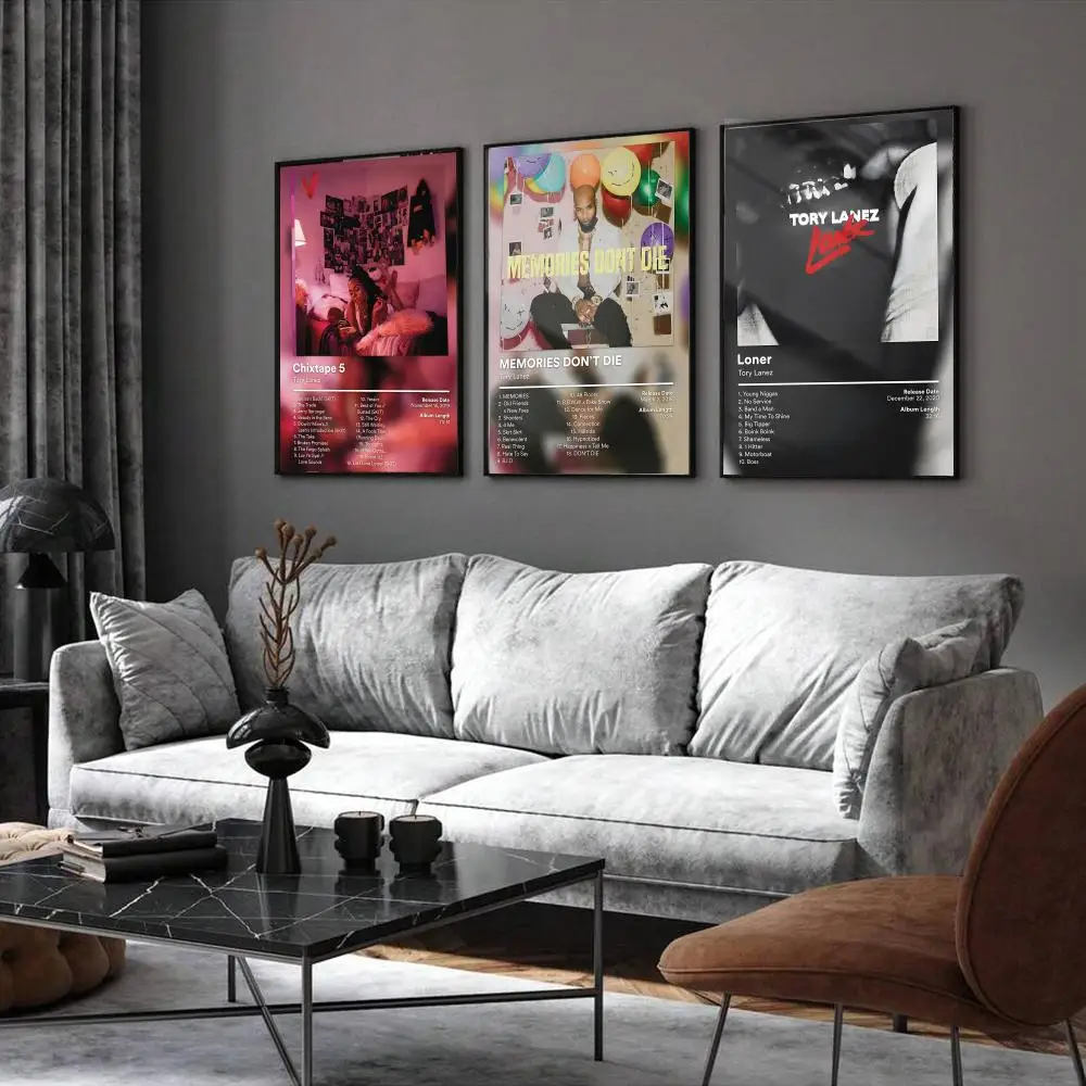 T-Tory Lanez Rapper Music Poster Home Living Bed Room Bar Hallway Sticky Wall Printing Waterproof Aesthetic Decor